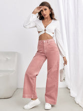 EZwear Y2k High Waist Slant Pocket Cord Pink Pants